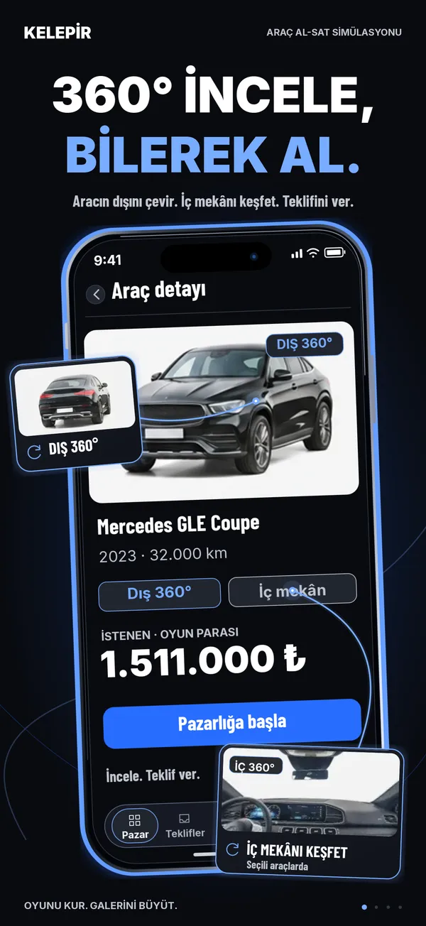 360° araç inceleme ve satın alma